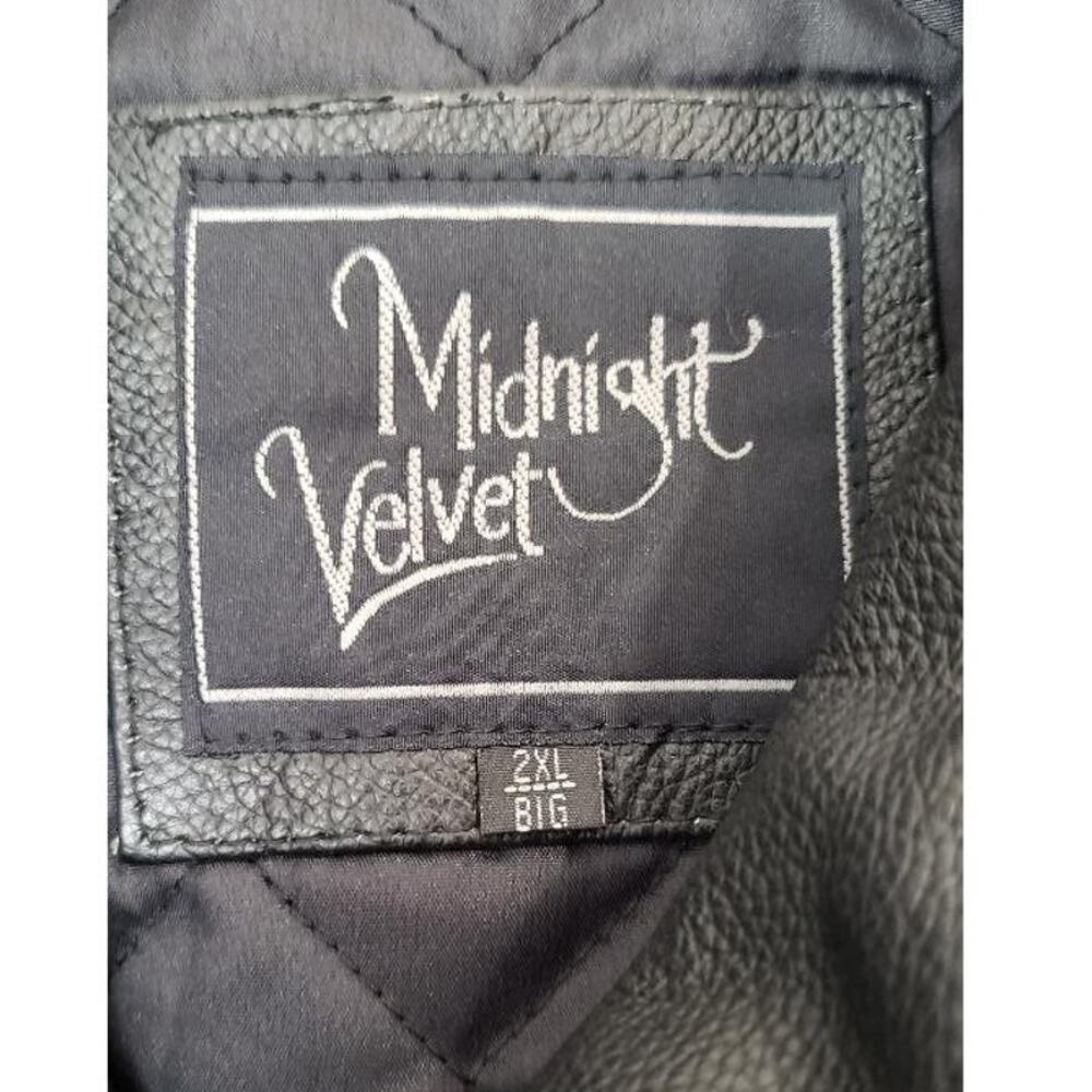 Men's Midnight Velvet Black Leather Double Breasted Coat 2XL